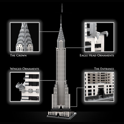 moc-256614 1/200 scale chrysler building blocks set (11764pcs)