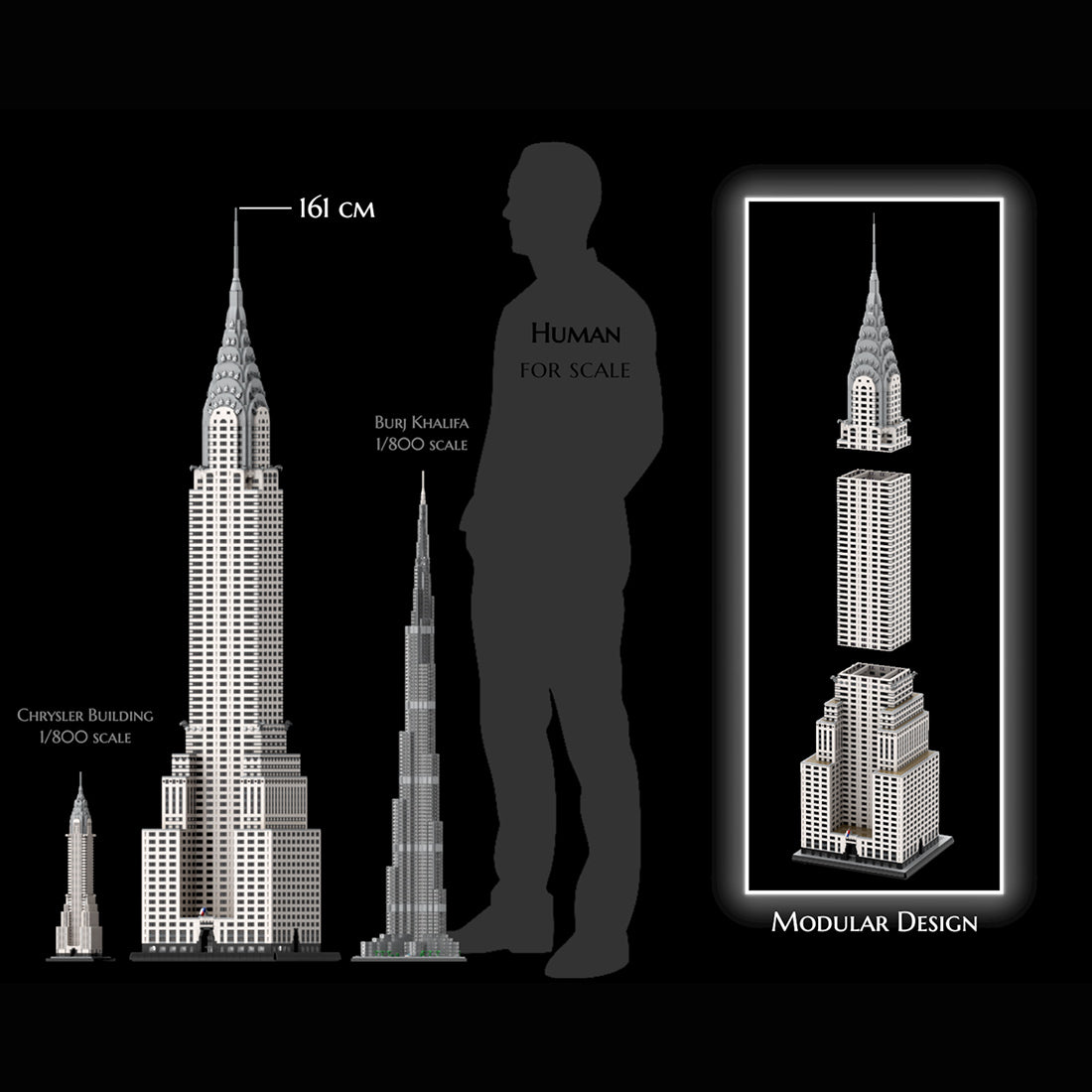 moc-256614 1/200 scale chrysler building blocks set (11764pcs)