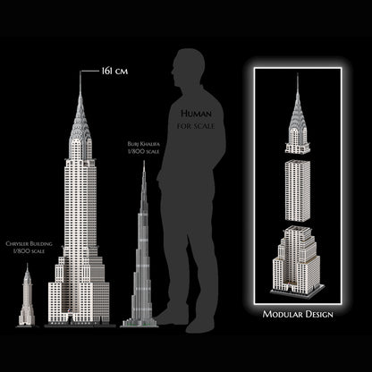 moc-256614 1/200 scale chrysler building blocks set (11764pcs)