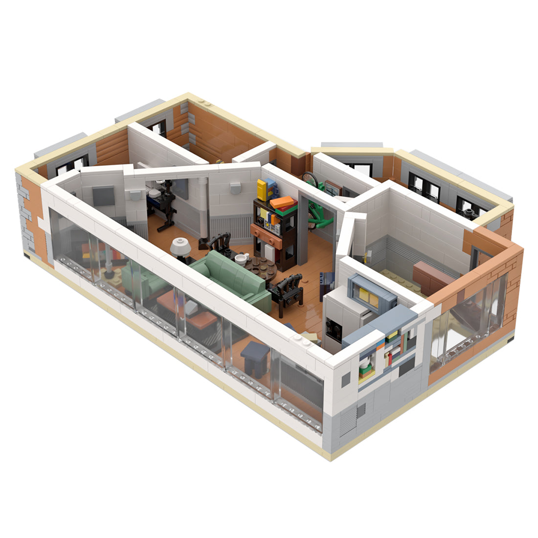 moc-83817 seinfeld apartment small particle building block model kit (1542pcs)