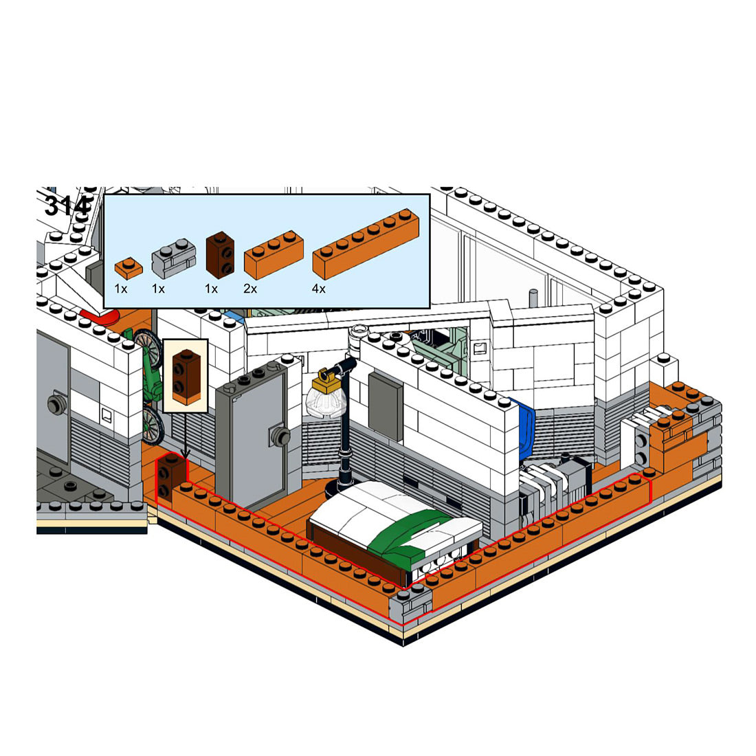 moc-83817 seinfeld apartment small particle building block model kit (1542pcs)