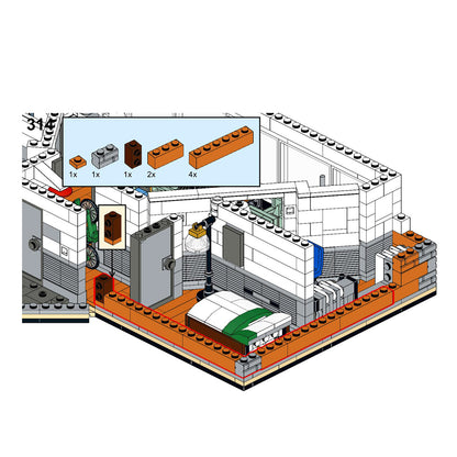 moc-83817 seinfeld apartment small particle building block model kit (1542pcs)