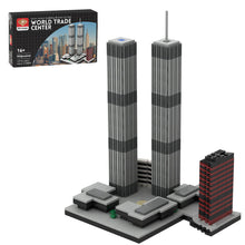 mocsage 1/2000 scale world trade center (1973-2001) micro parts building blocks set (982pcs)