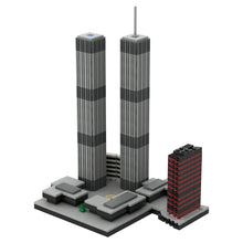 mocsage 1/2000 scale world trade center (1973-2001) micro parts building blocks set (982pcs)