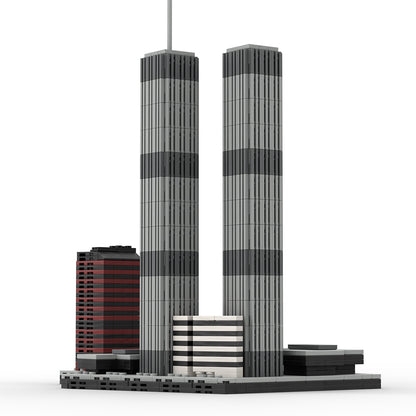 mocsage 1/2000 scale world trade center (1973-2001) micro parts building blocks set (982pcs)