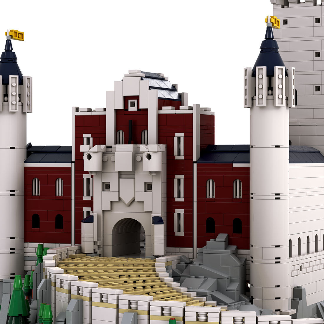 mocsage 1/350 scale german neuschwanstein castle architecture building blocks model (13028PCS)