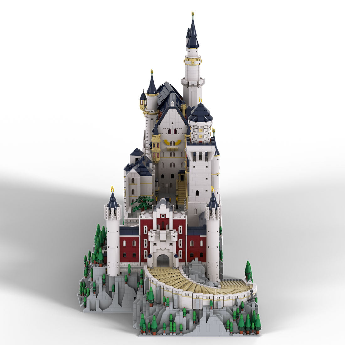 mocsage 1/350 scale german neuschwanstein castle architecture building blocks model (13028PCS)