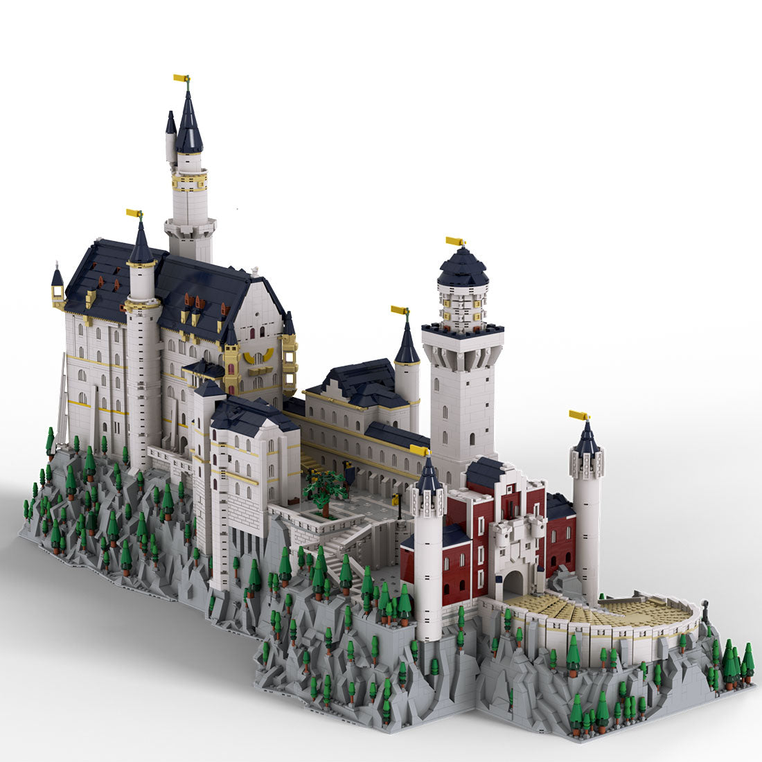 mocsage 1/350 scale german neuschwanstein castle architecture building blocks model (13028PCS)