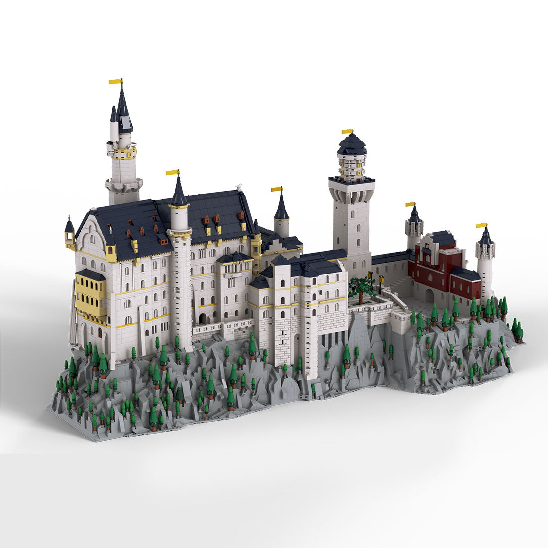 mocsage 1/350 scale german neuschwanstein castle architecture building blocks model (13028PCS)
