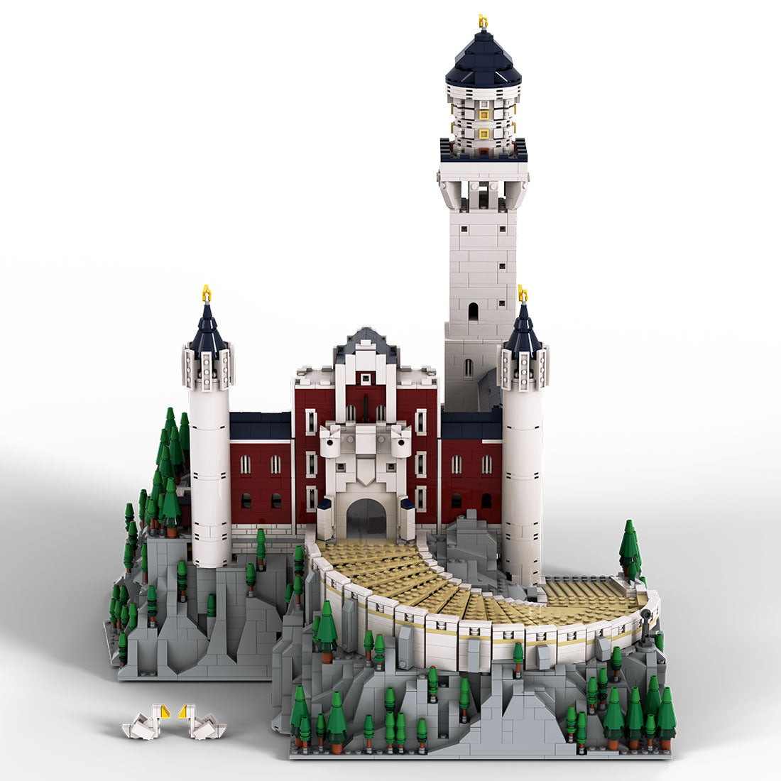 mocsage 1/350 scale german neuschwanstein castle architecture building blocks model (13028PCS)