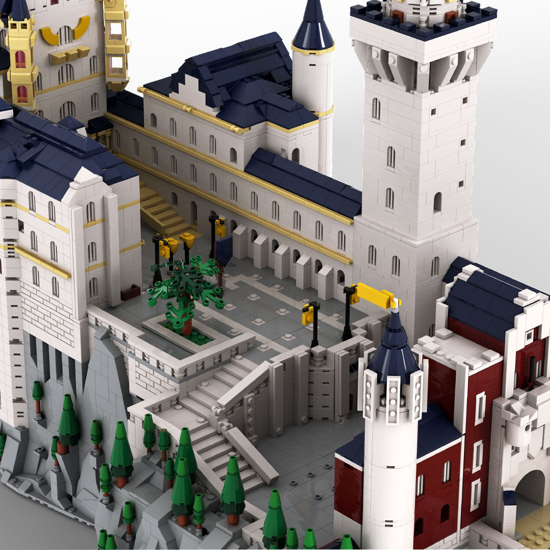 mocsage 1/350 scale german neuschwanstein castle architecture building blocks model (13028PCS)