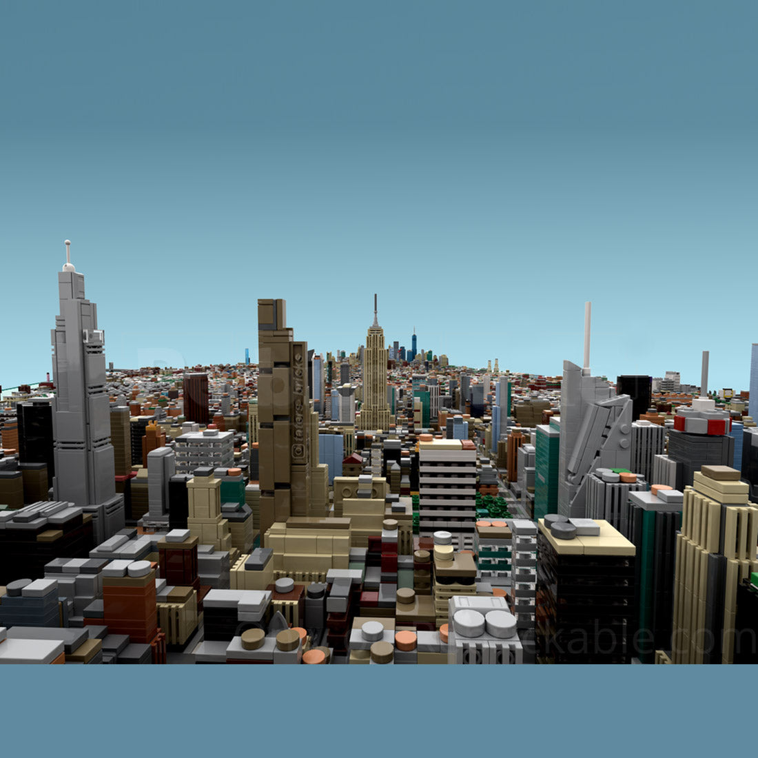 moc-257585 1/2000 scale manhattan - new york city building blocks set (154052pcs)