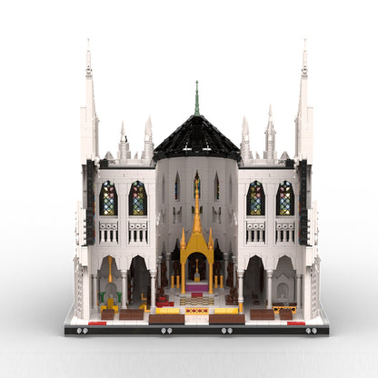 Gothic cathedral model with iconic twin spires