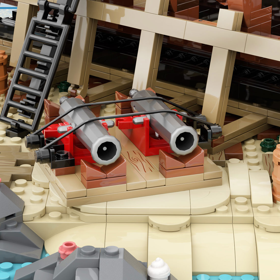 MOC-263761 Shipbuilding Yard Seafarer's Bay Building Blocks 1768 Pieces