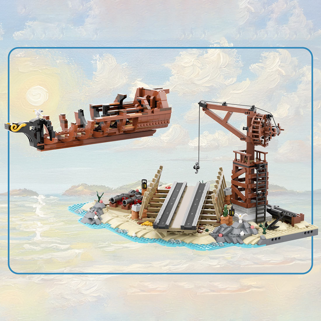 	MOC-263761 Shipbuilding Yard Seafarer's Bay Building Blocks 1768 Pieces