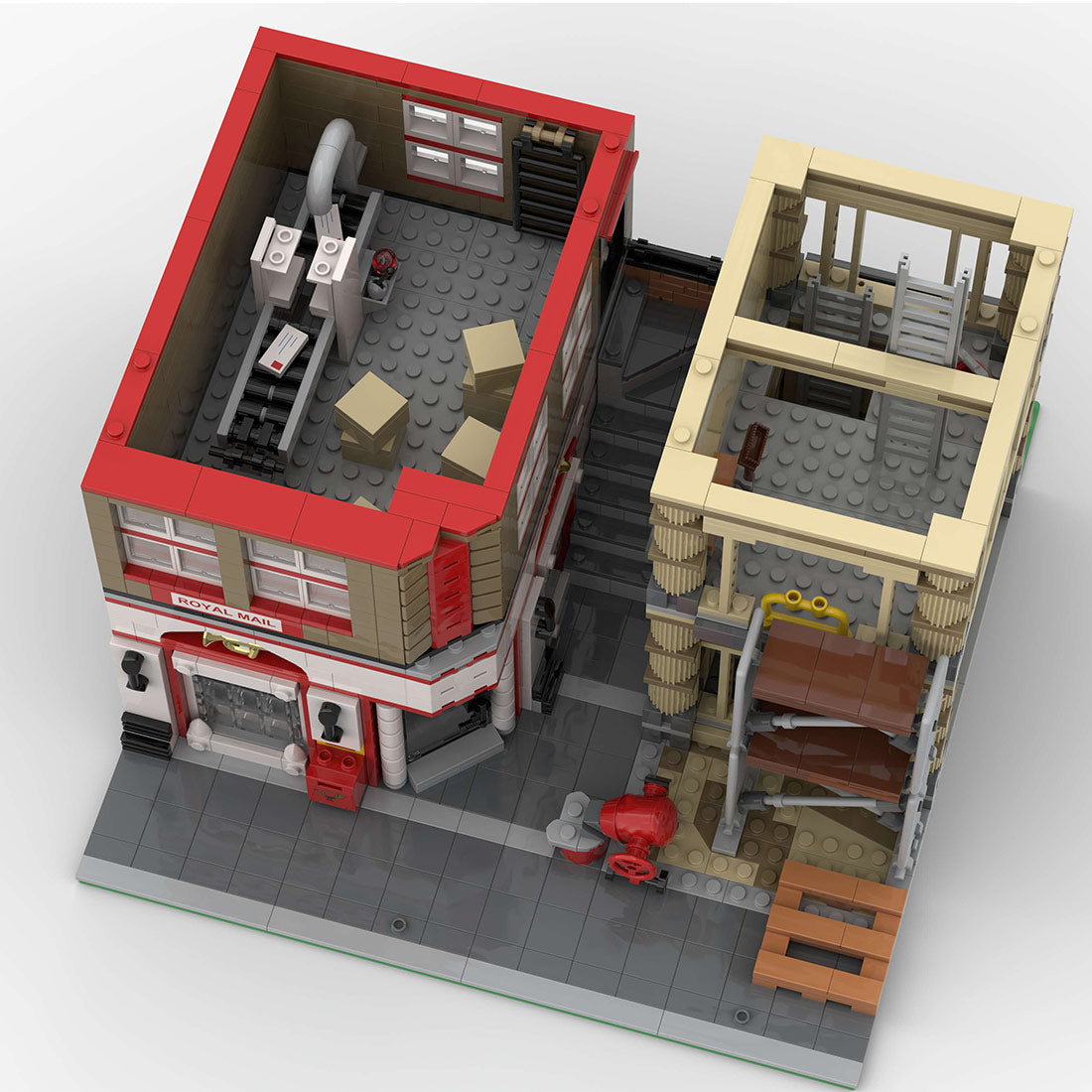 Rooftop water tower and drone pad building block details