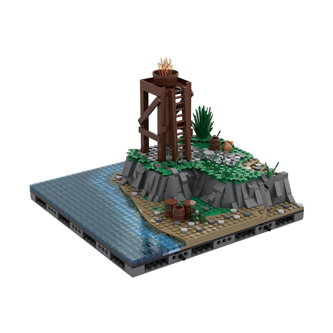 medieval watchtower building blocks set by tyrolmocs