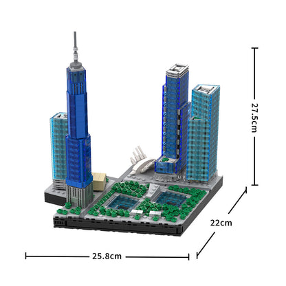 1/2000 scale the new world trade center building blocks set (1593pcs)