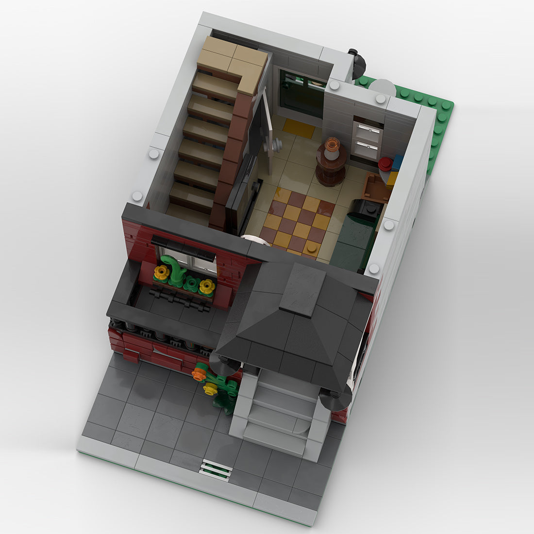 modular townhouse building blocks set (1584pcs) by kros