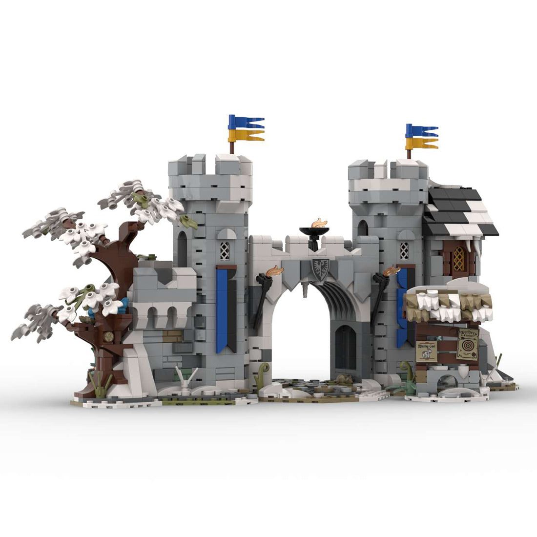 moc-237647 black falcon castle gate building blocks set(1412pcs)