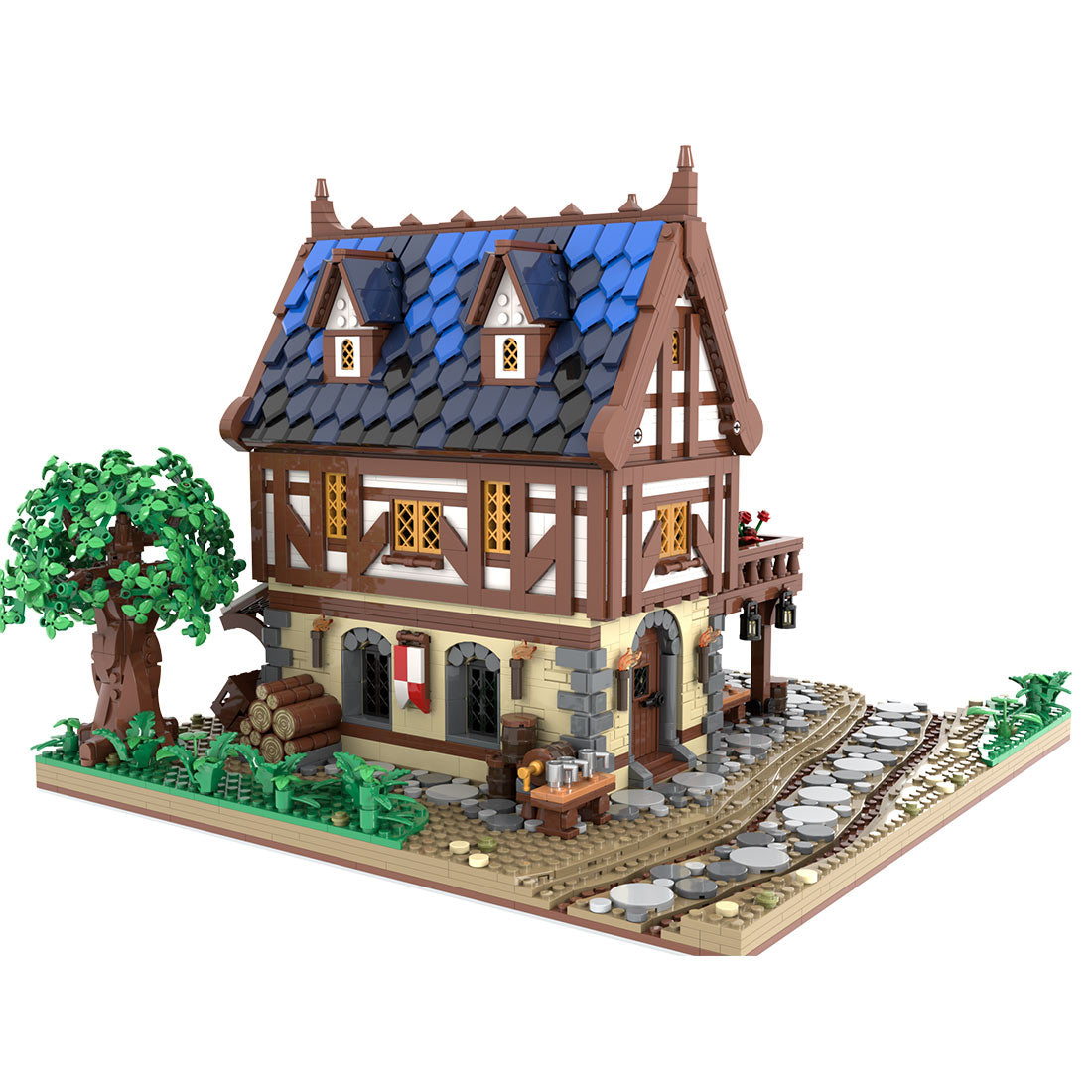 moc-224458 medieval tavern building blocks set(4783pcs)