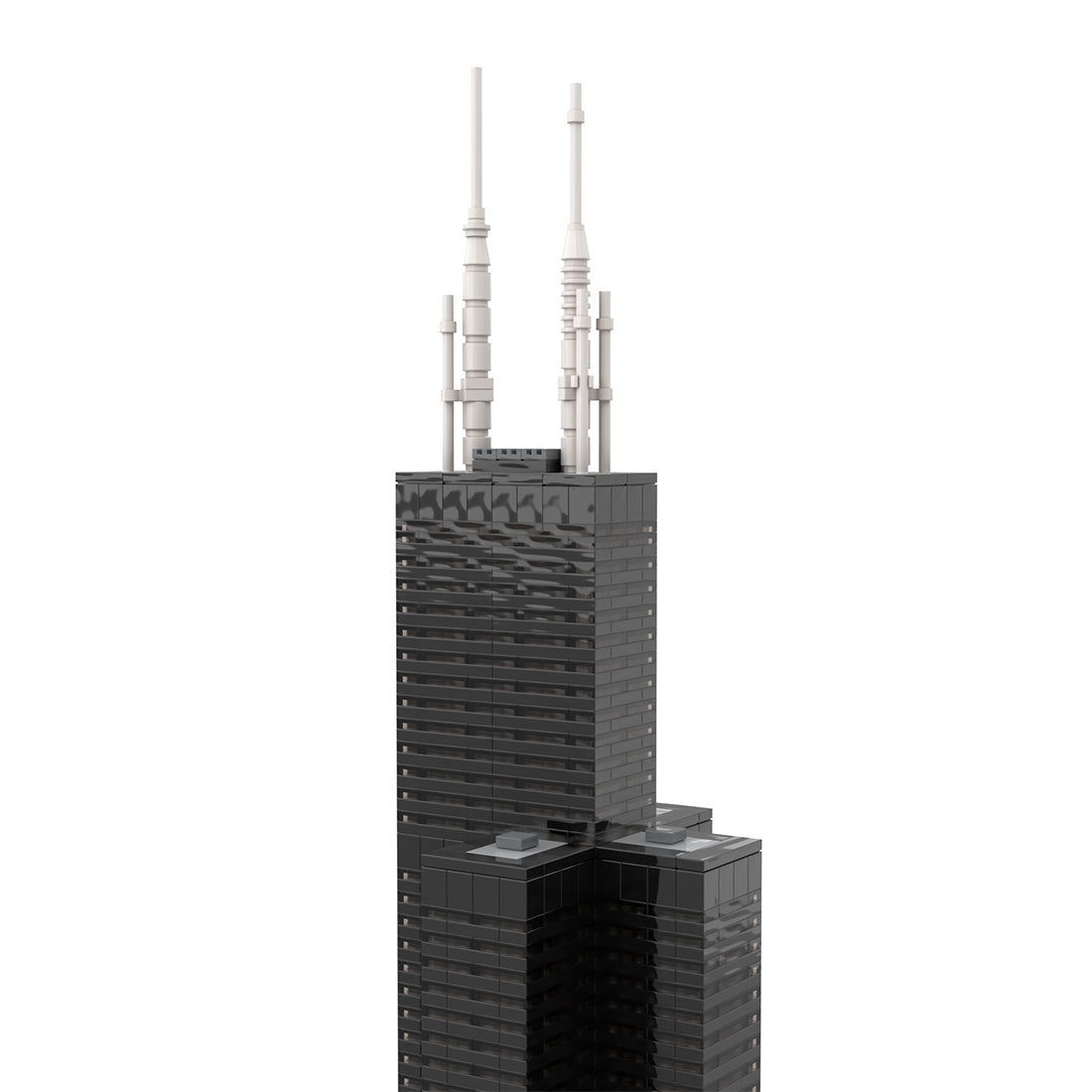 moc-127024 1/800 scale iconic chicago landmark street scene building blocks set (2845pcs)