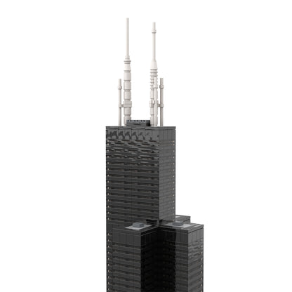 moc-127024 1/800 scale iconic chicago landmark street scene building blocks set (2845pcs)
