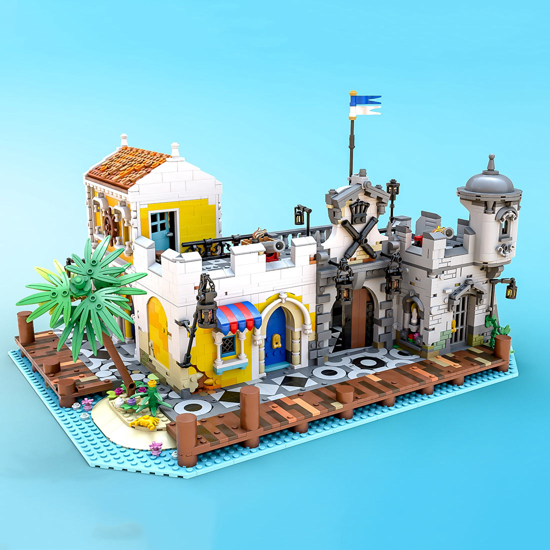 moc-108172 medieval pirate themed town building block sets (3897pcs)