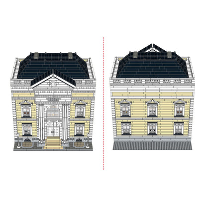 Griechische Revival-Bibliotheksmodell Architektonische Straßenszenen-Bausteine von Soar Brick
