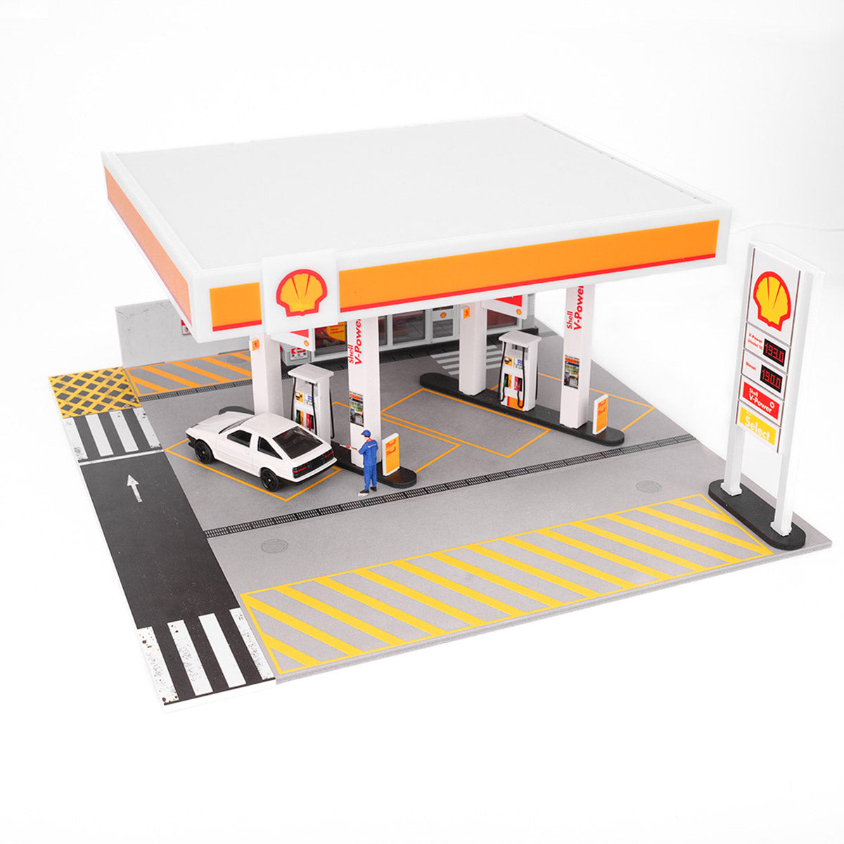 1/64 Scale Shell Gas Station Diorama Building Scene Model