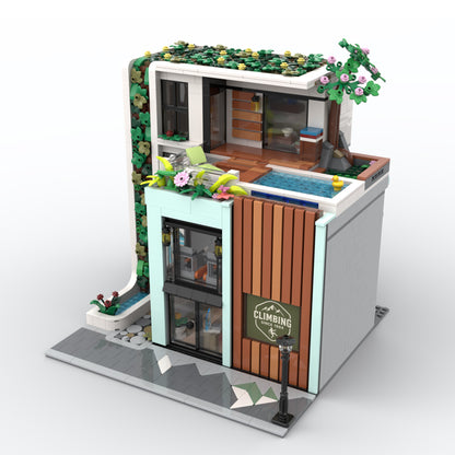 moc-239743 modern climbing gym & apartment building blocks set(2174pcs)