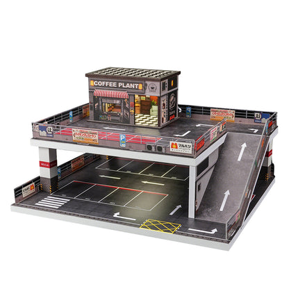 1/64 scale parking garage car wash diorama building scene model