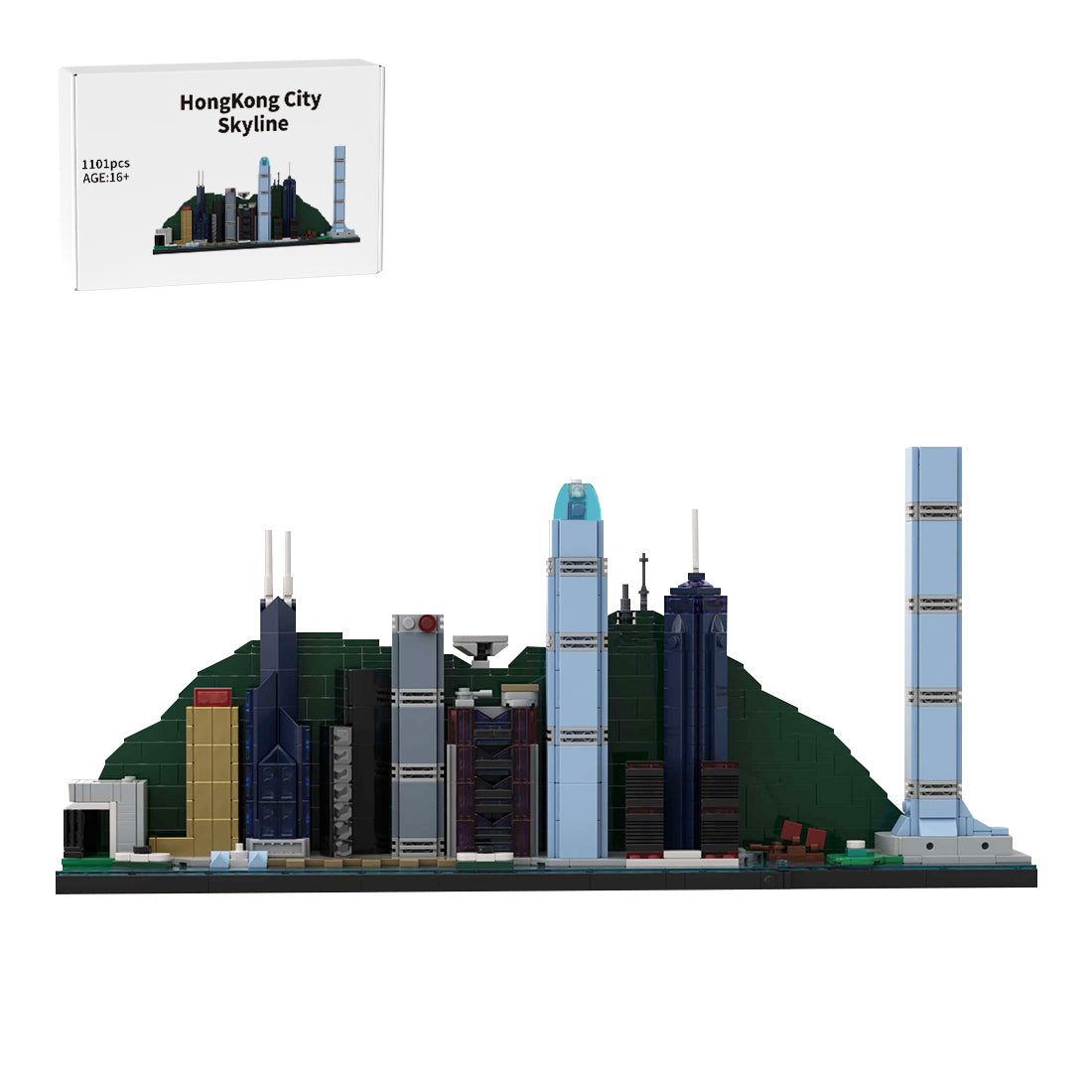 street scene moc hongkong city skyline building blocks set(1101pcs)