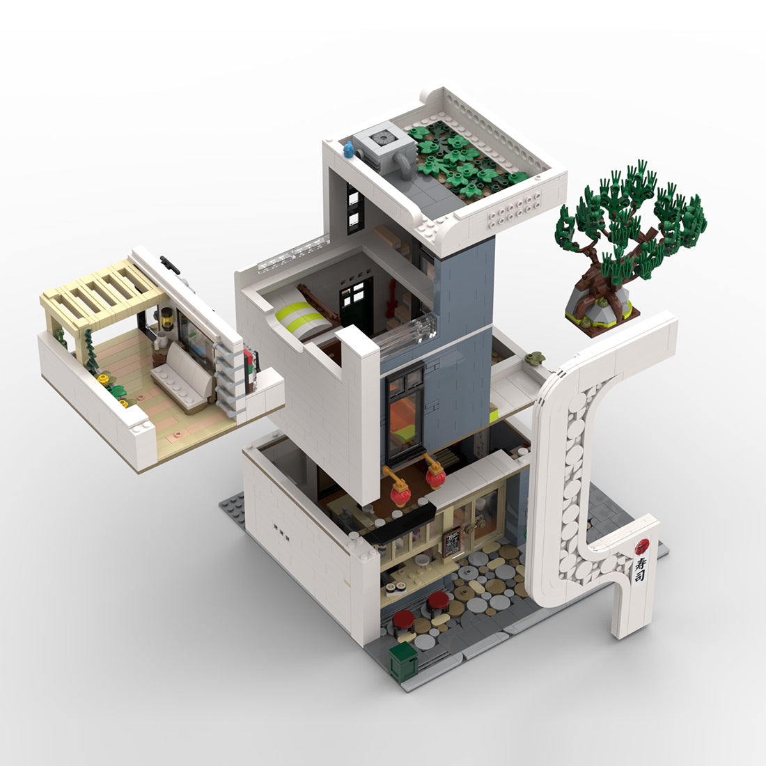moc-237866 japanese sushi restaurant building blocks set(2354pcs)