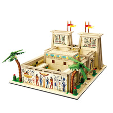 ancient egyptian temple building block set with desert landscape 2073pcs