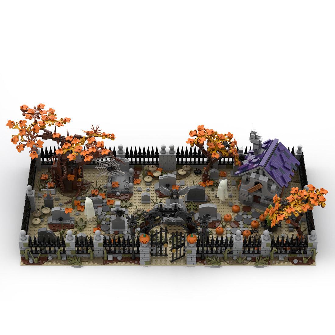 Halloween haunted cemetery building blocks