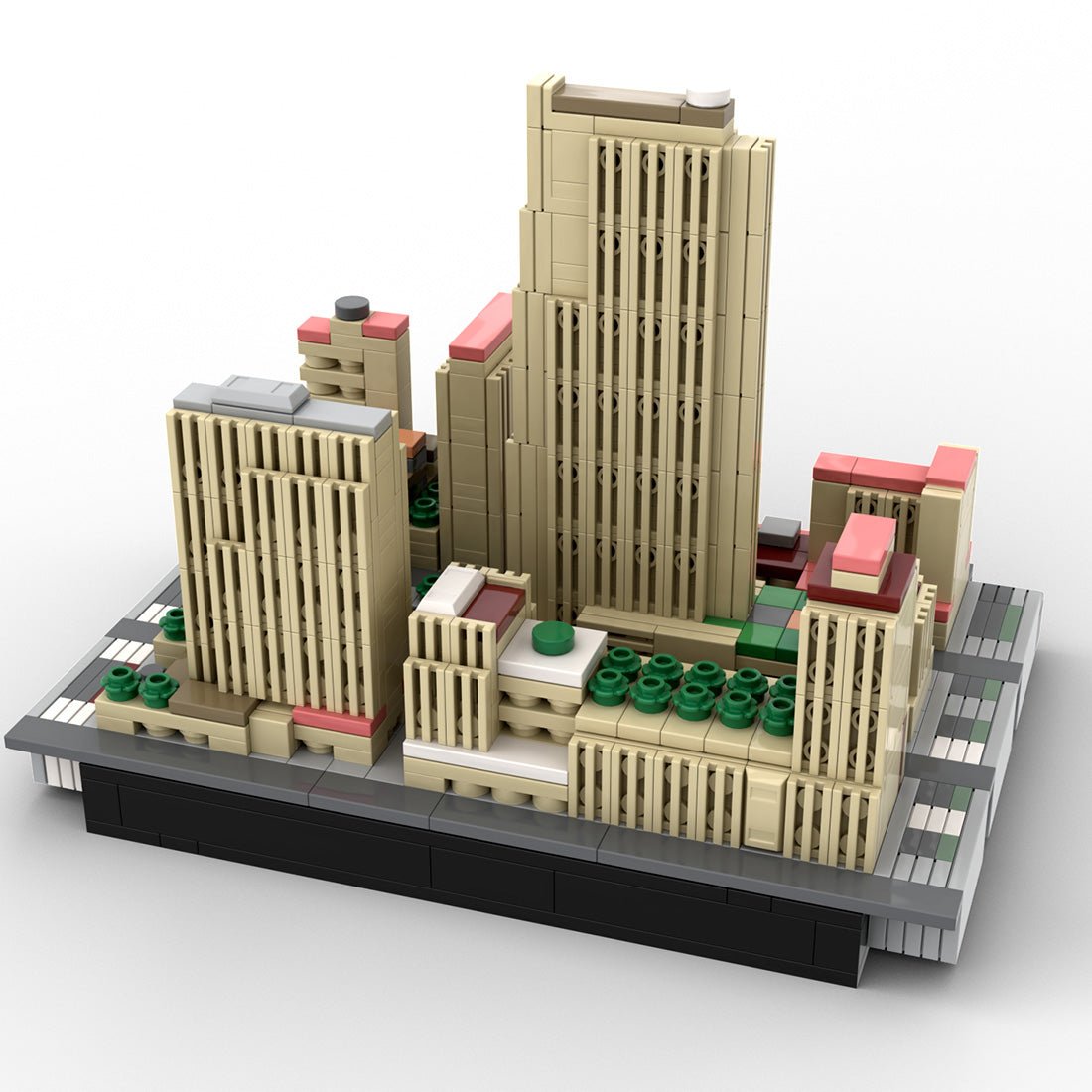moc-138111 1/2000 scale rockefeller center building blocks set (838pcs)