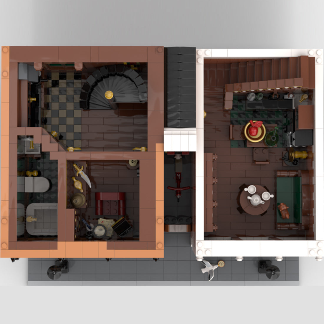 moc-197879 colonial goods store & old bakery building block set(7296pcs)