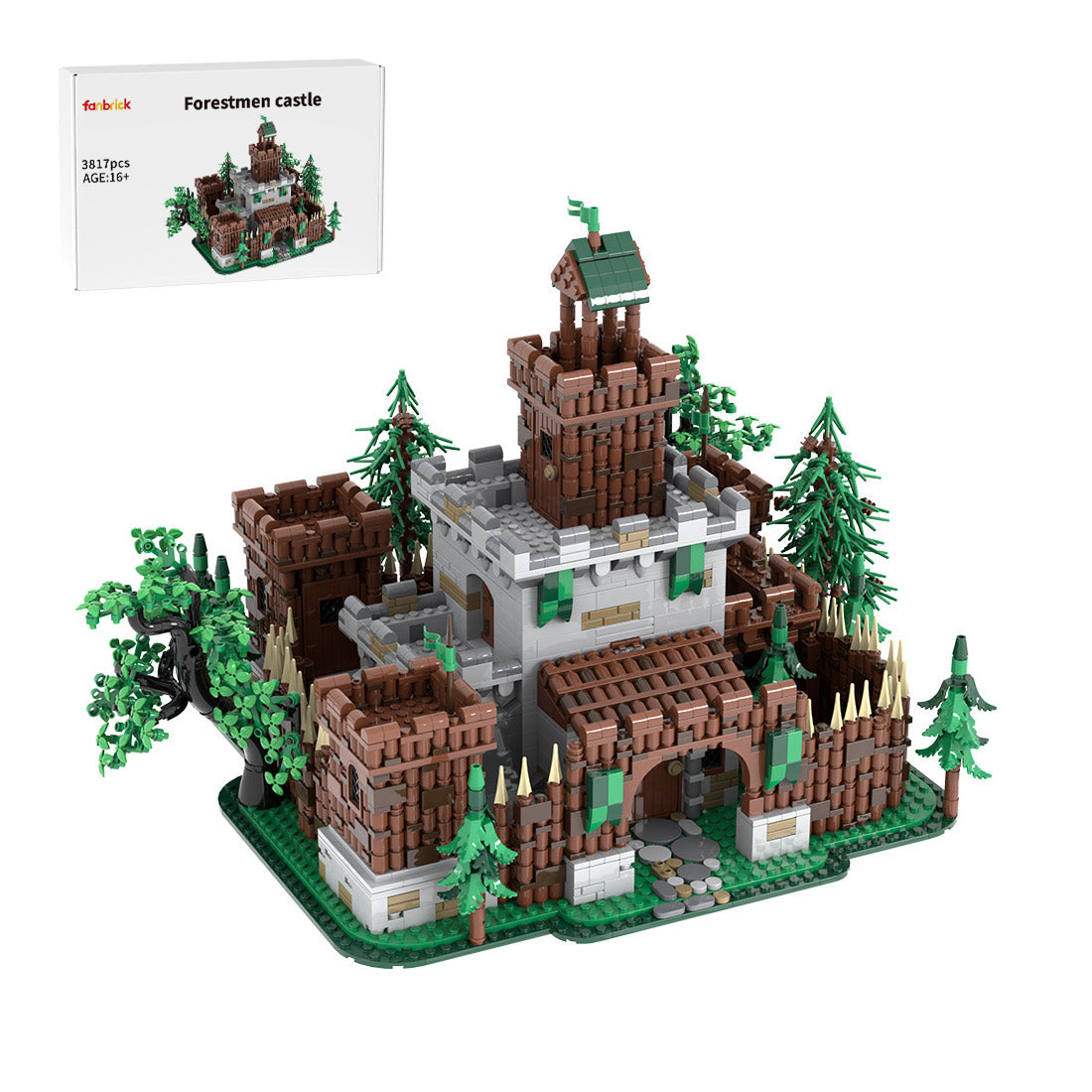 moc-235461 forestmen’s castle building blocks set (3817pcs)
