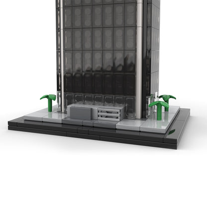 moc-231911 1/800 scale aon center los angeles building blocks set (730pcs)