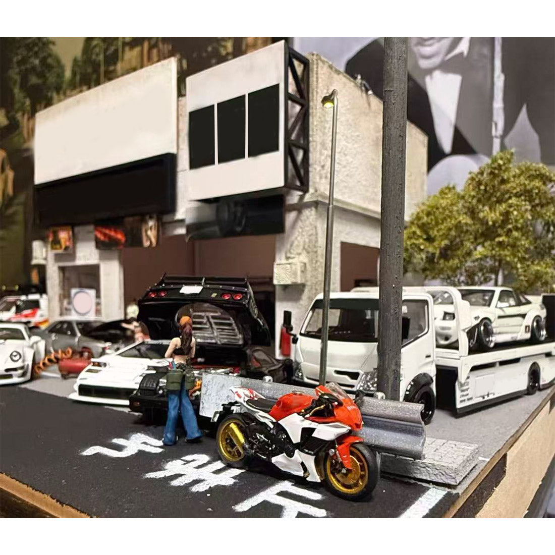 1/64 scale japanese style car modification garage diorama model kit