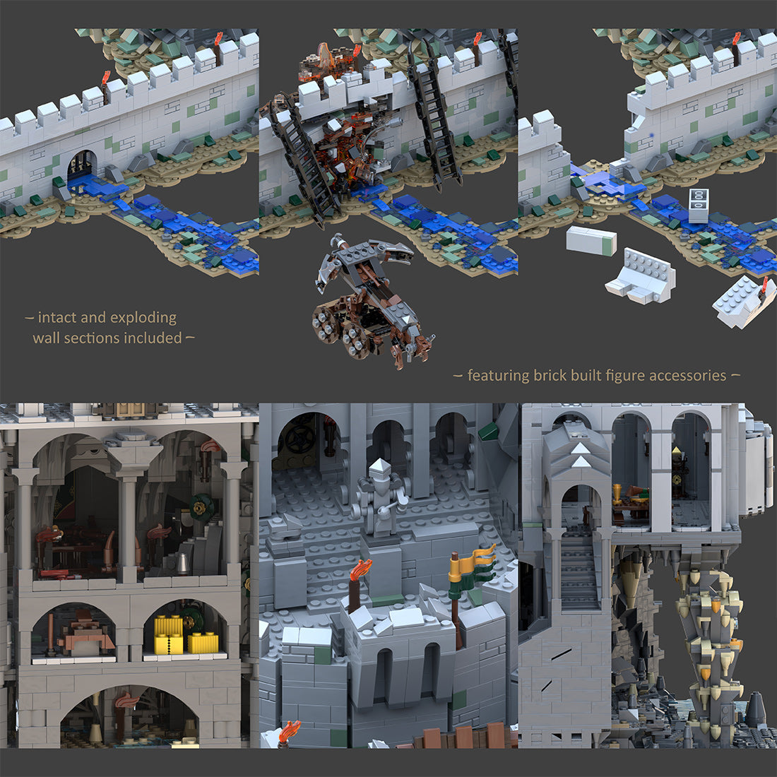 moc-228790 medieval sci-fi film fortress valley scene helms deep building blocks set(12807pcs)