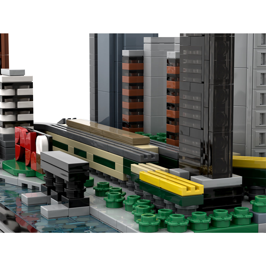 moc-166240 1/2000 scale modern american city skyline building blocks set (907pcs)
