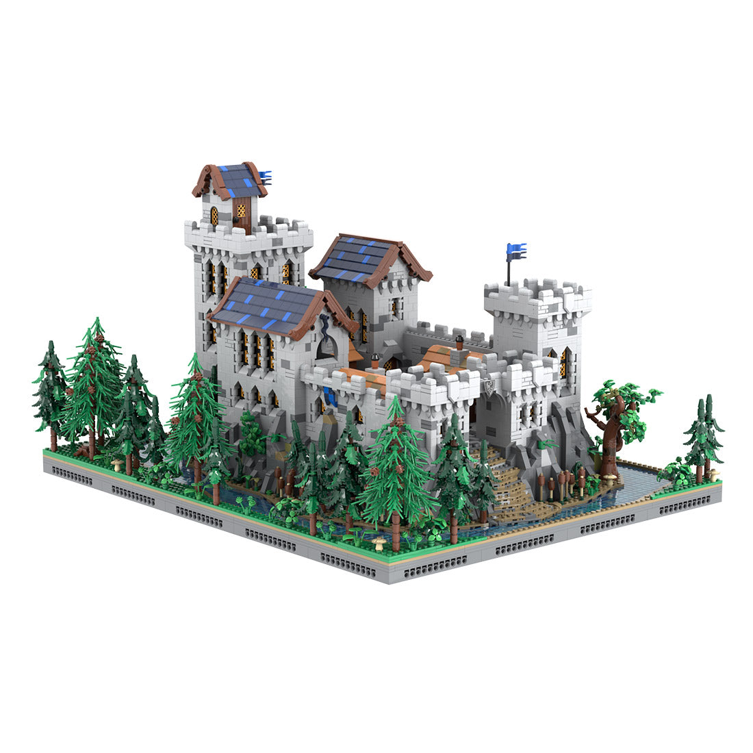 moc-229261 black falcon’s castle building blocks set (9836pcs)