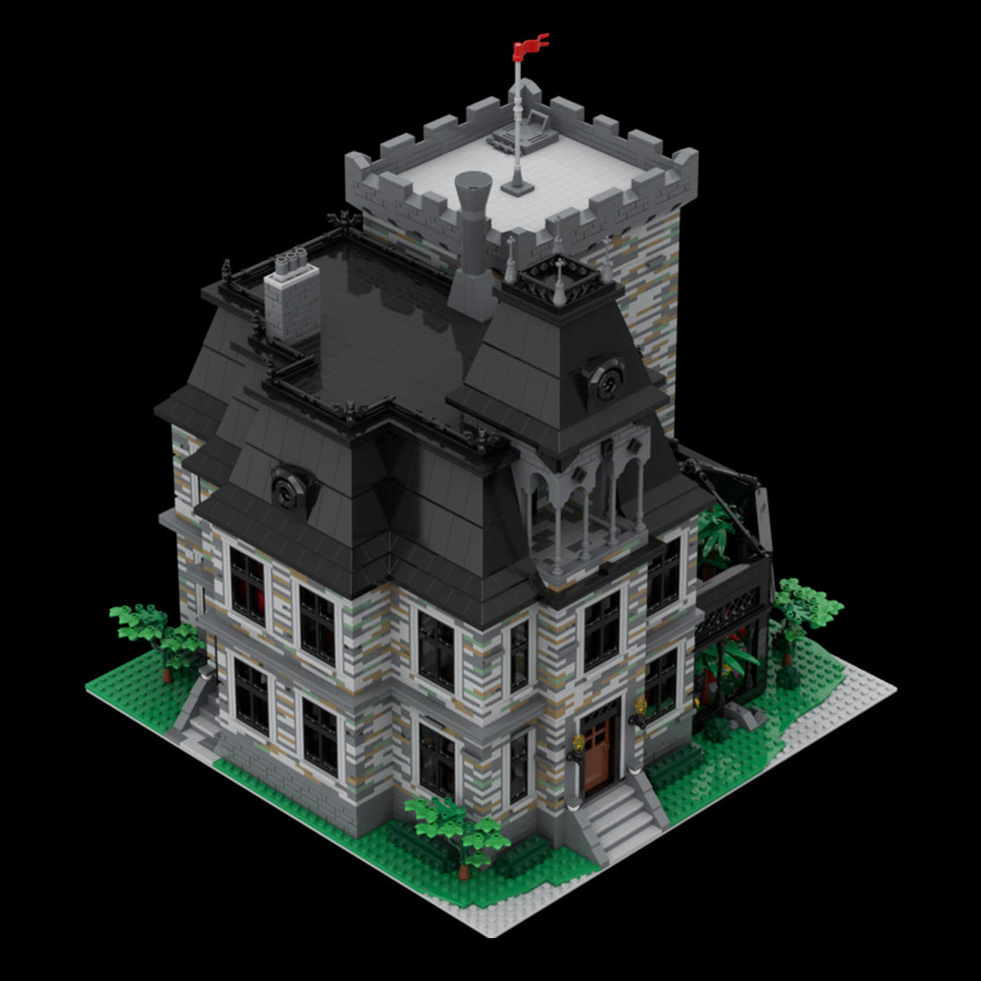 gothic castle villa victorian mansion building blocks set (10285pcs)