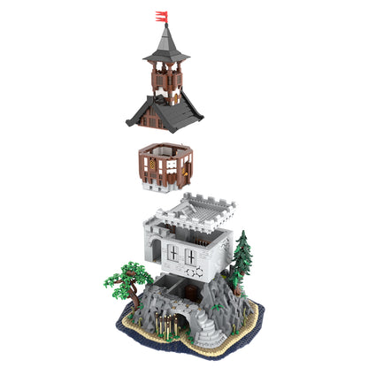 moc-227229 medieval rock tower building blocks set(2962pcs)