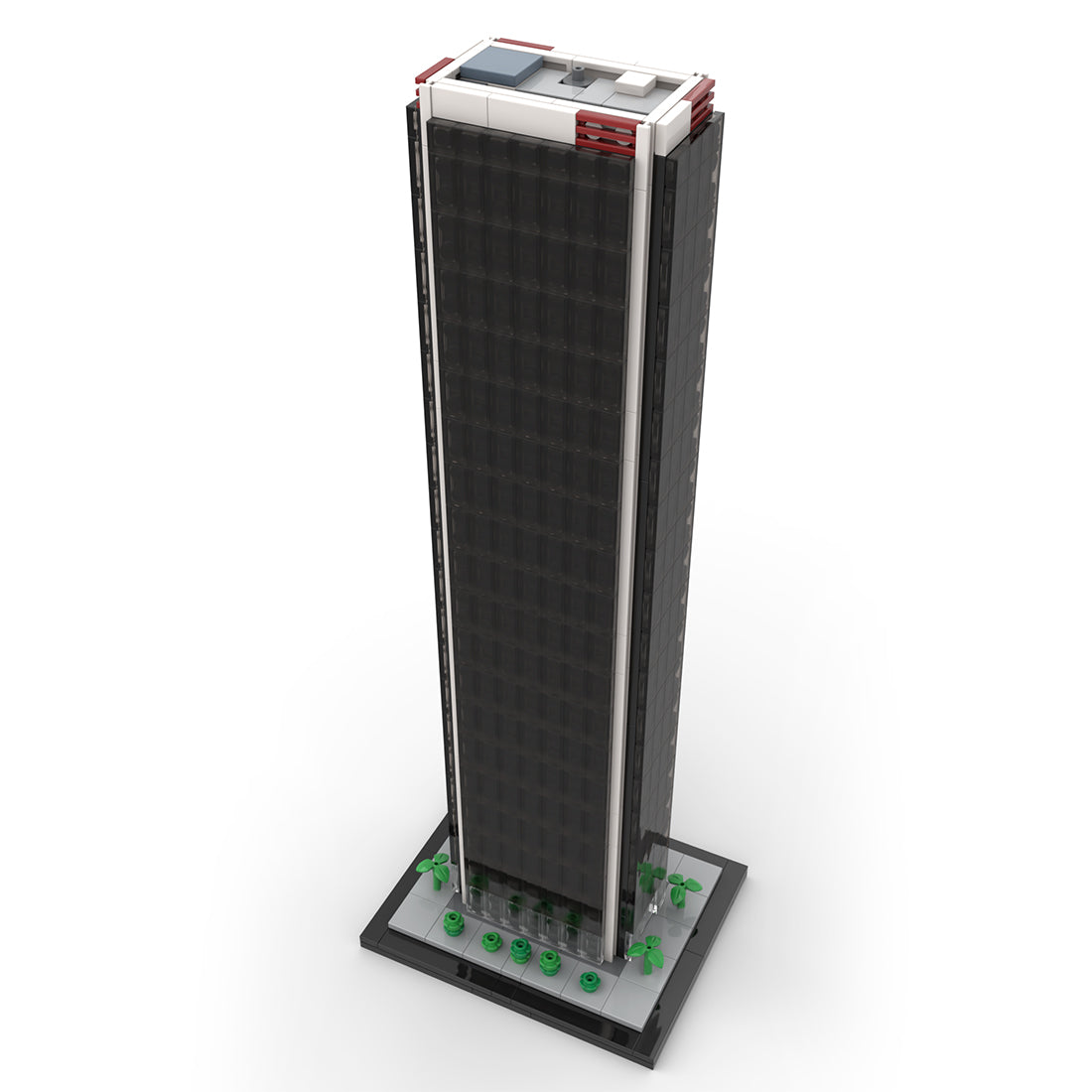 moc-231911 1/800 scale aon center los angeles building blocks set (730pcs)