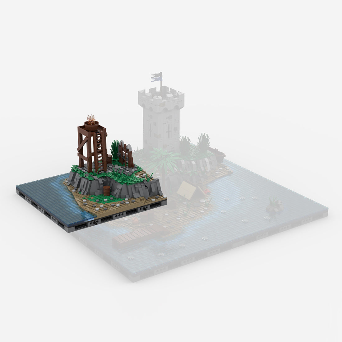 medieval watchtower building blocks set by tyrolmocs