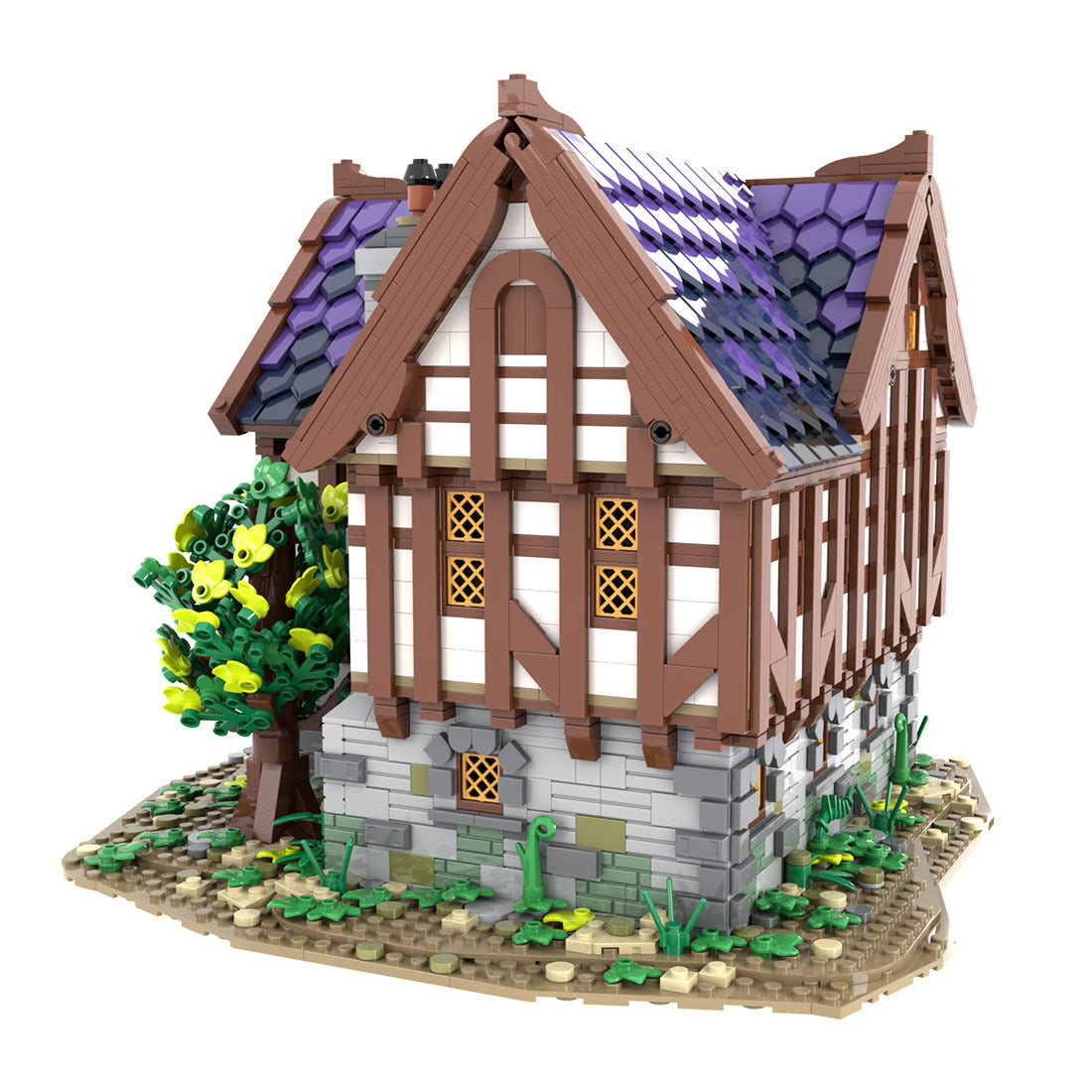 moc-202047 medieval tavern & inn building blocks set(3745pcs)