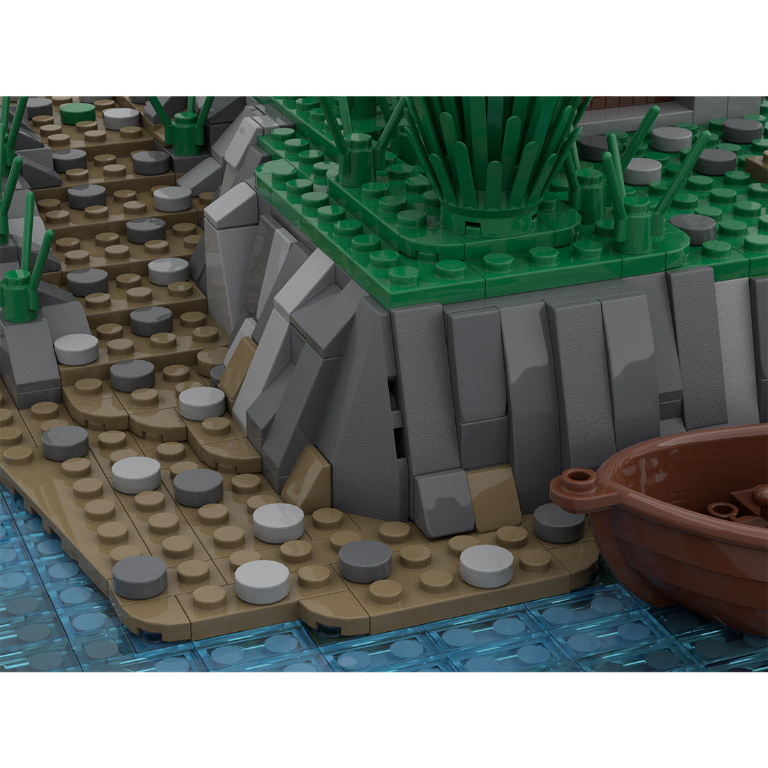 medieval coastal watchtower building blocks set (2093pcs)
